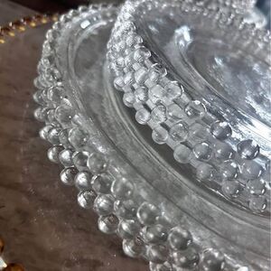 Set of 4 Imperial Glass Candlewick salad and dinner plates (8 pieces total)